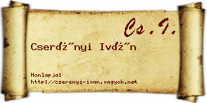 Cserényi Iván névjegykártya