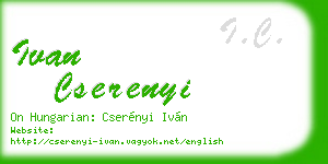 ivan cserenyi business card